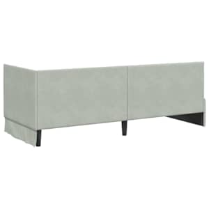 Rohový rám postele s čelo Světle šedá 80 cm x 200 cm samet - obrázek 7