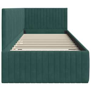 Rohový rám postele s čelo Tmavě zelená 80 cm x 200 cm samet - obrázek 6