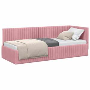vidaXL Nurgavoodi raam peaga Roosa 80 cm x 200 cm Samet