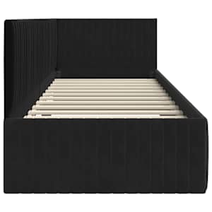 Rohový rám postele s čelo Černá 80 cm x 200 cm samet - obrázek 6
