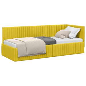 vidaXL Nurgavoodi raam peaga Kollane 80 cm x 200 cm Samet