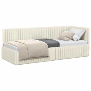vidaXL Nurgavoodi raam peaga cream 80 cm x 200 cm Samet