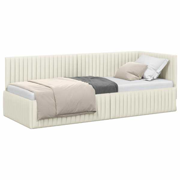 vidaXL Nurgavoodi raam peaga cream 80 cm x 200 cm Samet