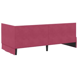 Rohový rám postele s čelo Víno Červené 90 cm x 190 cm samet - obrázek 7
