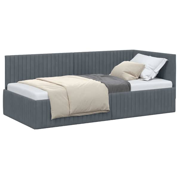 vidaXL Nurgavoodi raam peaga Tumehall 90 cm x 200 cm Samet