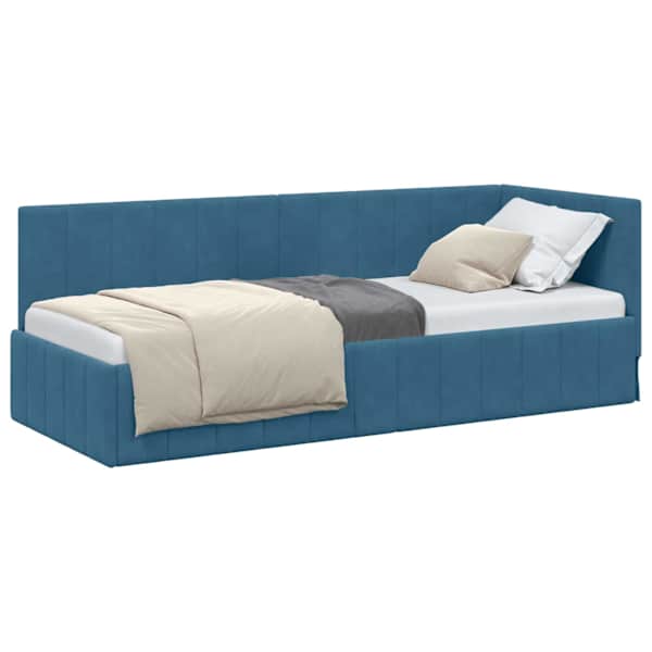 vidaXL Nurgavoodi raam peaga Sinine 80 cm x 200 cm Samet