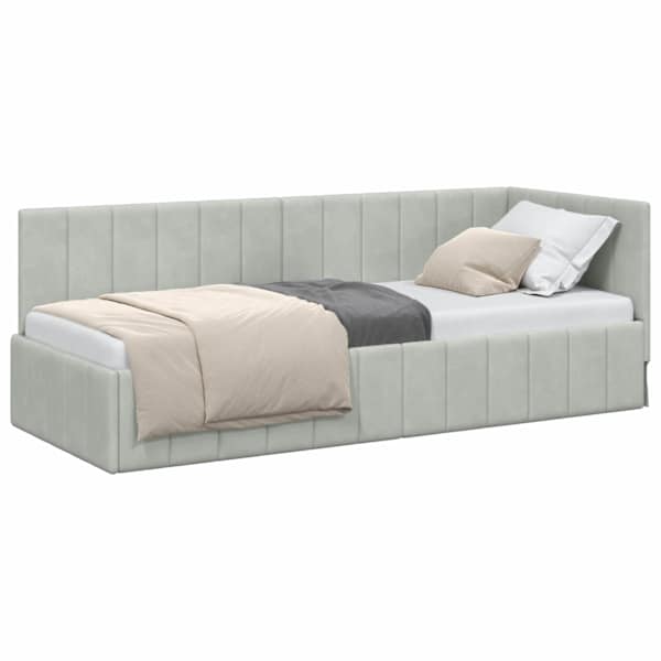 vidaXL Nurgavoodi raam peaga Helehall 80 cm x 200 cm Samet