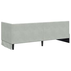 Rohový rám postele s čelo Světle šedá 80 cm x 200 cm samet - obrázek 7
