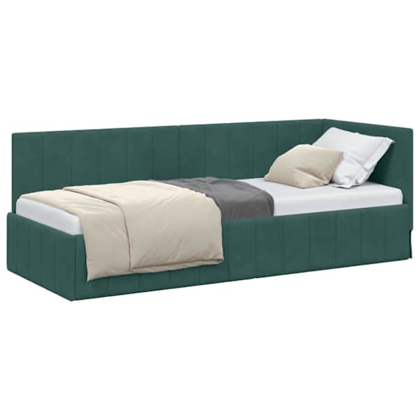 vidaXL Nurgavoodi raam peaga Tume rohelise 80 cm x 200 cm Samet