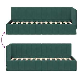 Rohový rám postele s čelo Tmavě zelená 80 cm x 200 cm samet - obrázek 9