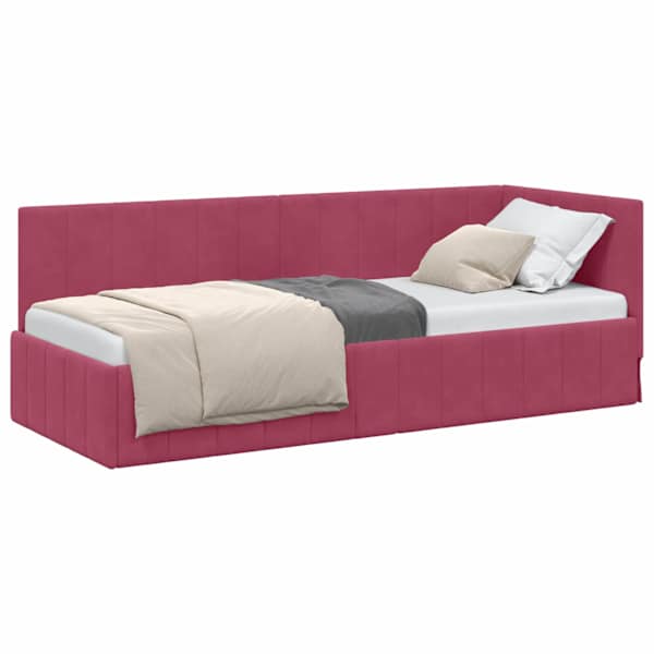 vidaXL Nurgavoodi raam peaga Veinpunane 80 cm x 200 cm Samet