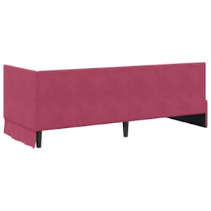 Rohový rám postele s čelo Víno Červené 80 cm x 200 cm samet - obrázek 7
