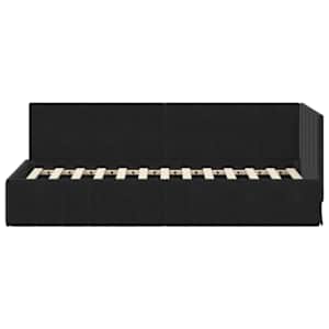 Rohový rám postele s čelo Černá 80 cm x 200 cm samet - obrázek 5