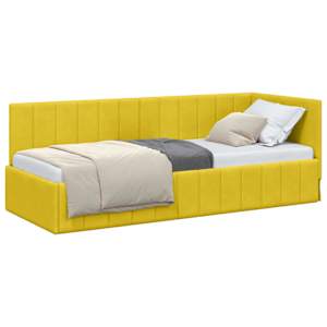 vidaXL Nurgavoodi raam peaga Kollane 80 cm x 200 cm Samet