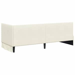 Rohový rám postele s čelo Krémová 80 cm x 200 cm samet - obrázek 7
