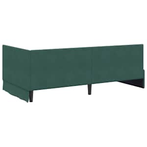 Rohový rám postele s čelo Tmavě zelená 90 cm x 190 cm samet - obrázek 7