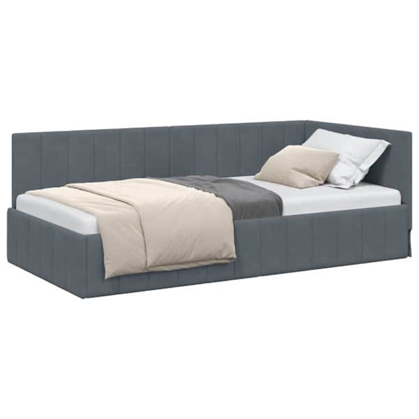vidaXL Nurgavoodi raam peaga Tumehall 90 cm x 200 cm Samet