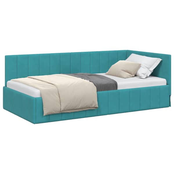 vidaXL Nurgavoodi raam peaga T&uuml;rkiis 90 cm x 200 cm Samet