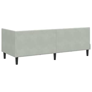 Rohový rám postele s čelo Světle šedá 80 cm x 200 cm samet - obrázek 7
