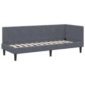 Rohový rám postele s čelo Tmavě šedá 80 cm x 200 cm samet - obrázek 4
