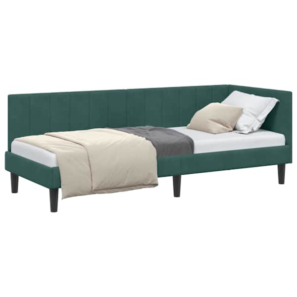 vidaXL Nurgavoodi raam peaga Tume rohelise 80 cm x 200 cm Samet
