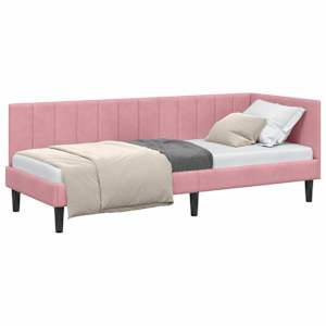 vidaXL Nurgavoodi raam peaga Roosa 80 cm x 200 cm Samet
