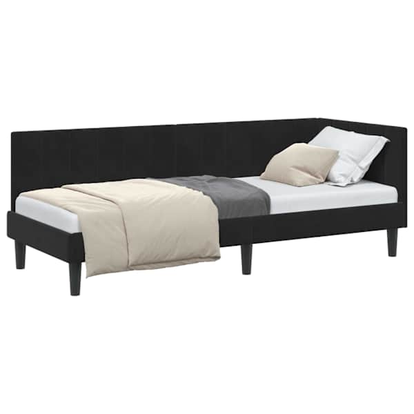 vidaXL Nurgavoodi raam peaga Must 80 cm x 200 cm Samet