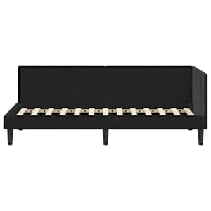 Rohový rám postele s čelo Černá 80 cm x 200 cm samet - obrázek 5