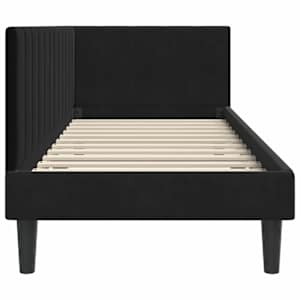 Rohový rám postele s čelo Černá 80 cm x 200 cm samet - obrázek 6