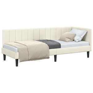 vidaXL Nurgavoodi raam peaga cream 80 cm x 200 cm Samet
