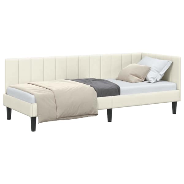 vidaXL Nurgavoodi raam peaga cream 80 cm x 200 cm Samet