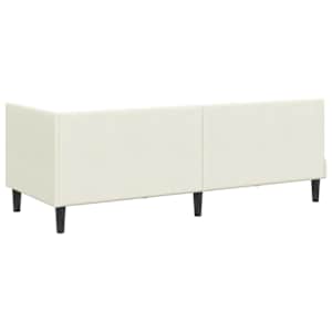 Rohový rám postele s čelo Krémová 80 cm x 200 cm samet - obrázek 7