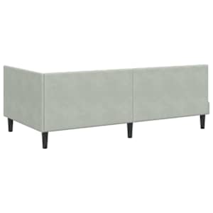 Rohový rám postele s čelo Světle šedá 90 cm x 190 cm samet - obrázek 7