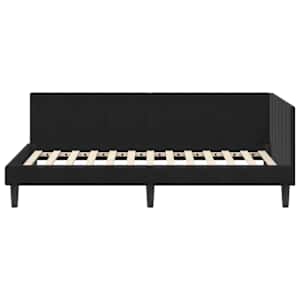 Rohový rám postele s čelo Černá 90 cm x 200 cm samet - obrázek 5