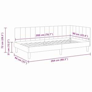 Rohový rám postele s čelo Tyrkysová 90 cm x 200 cm samet - obrázek 11