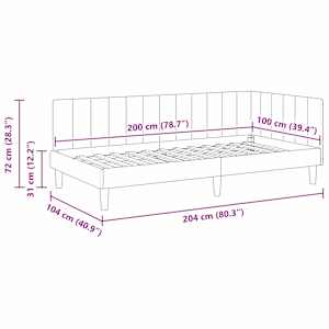 Rohový rám postele s čelo Víno Červené 100 cm x 200 cm samet - obrázek 11