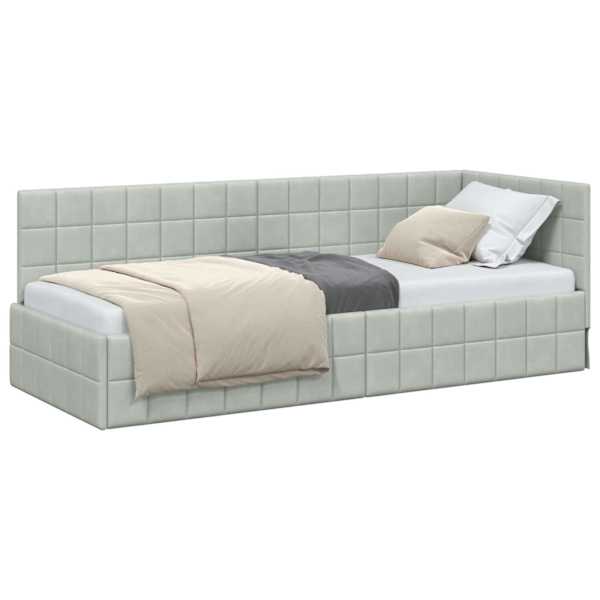 vidaXL Nurgavoodi raam peaga Helehall 80 cm x 200 cm Samet