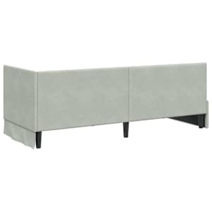 Rohový rám postele s čelo Světle šedá 80 cm x 200 cm samet - obrázek 7