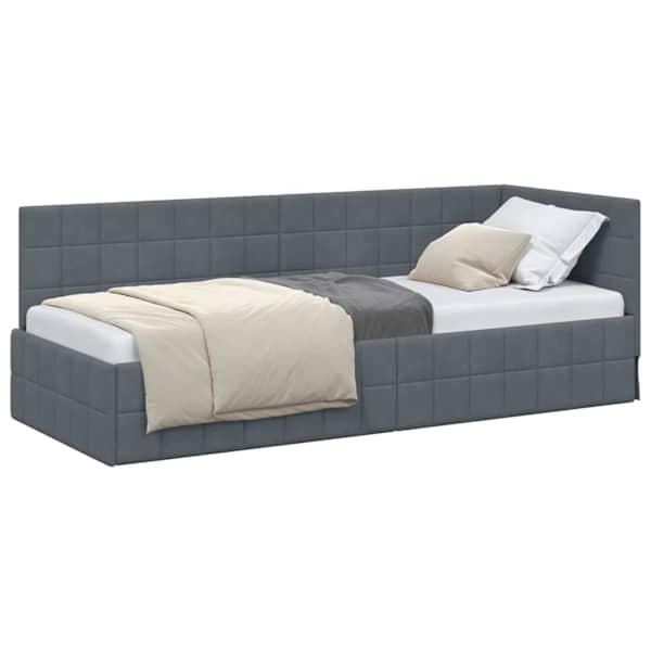 vidaXL Nurgavoodi raam peaga Tumehall 80 cm x 200 cm Samet