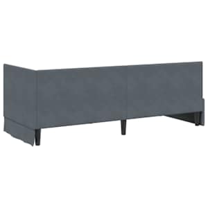 Rohový rám postele s čelo Tmavě šedá 80 cm x 200 cm samet - obrázek 7