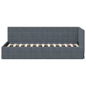 Rohový rám postele s čelo Tmavě šedá 80 cm x 200 cm samet - obrázek 5