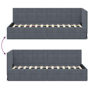 Rohový rám postele s čelo Tmavě šedá 80 cm x 200 cm samet - obrázek 9
