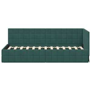 Rohový rám postele s čelo Tmavě zelená 80 cm x 200 cm samet - obrázek 5