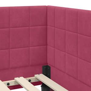 Rohový rám postele s čelo Víno Červené 80 cm x 200 cm samet - obrázek 8