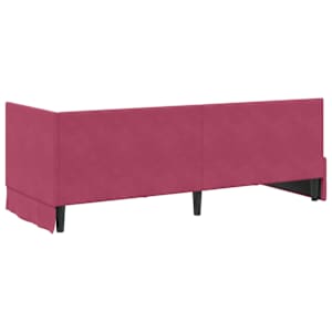 Rohový rám postele s čelo Víno Červené 80 cm x 200 cm samet - obrázek 7