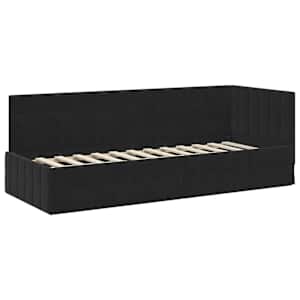 Rohový rám postele s čelo Černá 80 cm x 200 cm samet - obrázek 4
