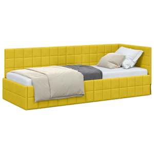 vidaXL Nurgavoodi raam peaga Kollane 80 cm x 200 cm Samet