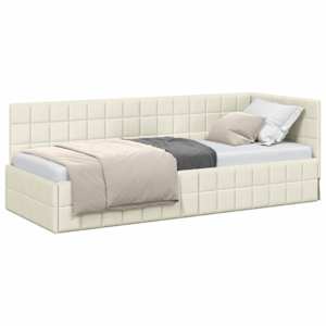 vidaXL Nurgavoodi raam peaga cream 80 cm x 200 cm Samet
