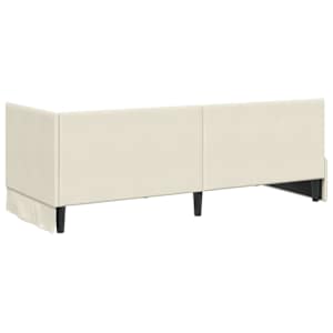 Rohový rám postele s čelo Krémová 80 cm x 200 cm samet - obrázek 7