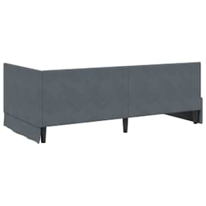 Rohový rám postele s čelo Tmavě šedá 90 cm x 190 cm samet - obrázek 7